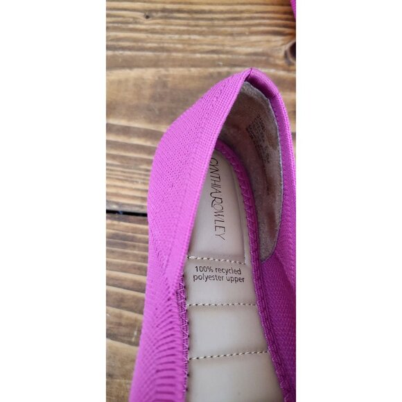 Cynthia Rowley Pink Pointed Toe Flats Shoes Recycled Fabric Size 6.5 - Picture 6 of 13